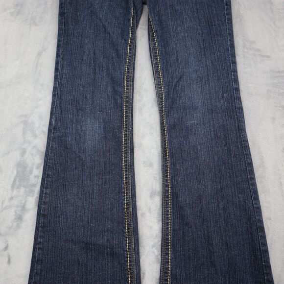 Modbe Pants Womens 12 Blue Bootcut Mid Rise Button Pocket Dark Wash Denim Jeans - Picture 11 of 16